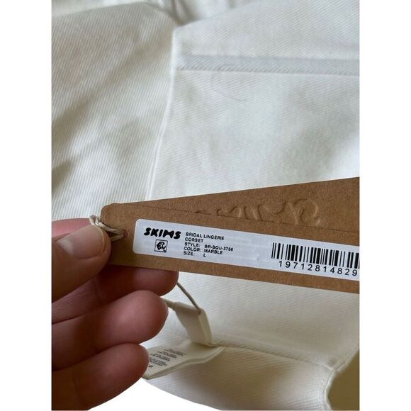 NEW SKIMS BRIDAL SILK LINGERIE CORSET size L SQUARE NECK TOP MARBLE - Picture 7 of 12
